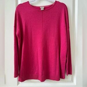 Chico's Hot Pink Soft Cozy Sweater Top size
Small 0 Loose Fit